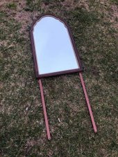 Vintage Kubbeli Tırnak Ayna 103x55 cm - 1