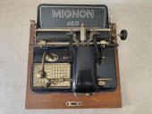 AEG Mignon 4 Antika Daktilo - Koleksiyonluk Ahşap Kasalı Daktilo No3 - 1