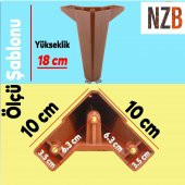 Lüks Mobilya Kanepe Sehpa TV Ünitesi Koltuk Ayağı 18 cm Ahşap Desenli Kahverengi Baza Ayak - 2