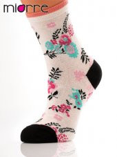 3lü Bayan Çiçekli Çorap thumbnail 4