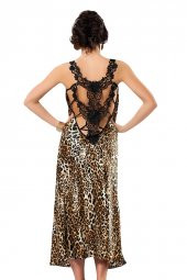 Leopar Güpürlü Saten Gecelik thumbnail 2