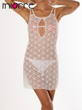 Sırtı Çapraz Askılı Biye Detaylı Dantel Gecelik thumbnail 2