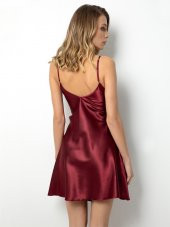 Yırtmaçlı Dantel Detaylı Saten Gecelik thumbnail 6