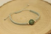 Zümrüt Taşı Gümüş Boncuklu Ayarlanabilir Bileklik (27220) thumbnail 3