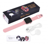 M26 Plus Smart Watch Pembe Renk Akıllı Saat Wireless Charging - 5