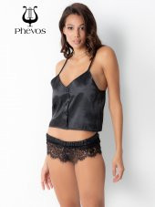 Dantelli Saten Şortlu Takım thumbnail 3