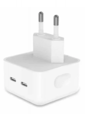 Apple Uyumlu 35 W Çift USB-C Bağlantı Noktalı Şarj Adaptörü Hızlı İkili Şarj - 1
