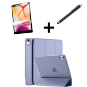 Apple iPad Air 4/5. Nesil 10.9 Kılıf SET PU Deri Smart Tablet Kilifi Ekran Koruyucu + Kalem (10.Nesil Değildir) - 4