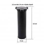 Metal Mobilya Koltuk 12 -14 cm Ayarlı Orta Destek Ayağı Mat Siyah - 2