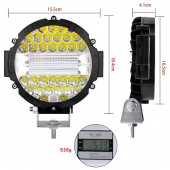3 Modlu 3 Renk Kombo 51W Siyah Yuvarlak Off Road 12/24V Çalışma Tekne Lambası AA137 - 5