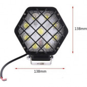48W Altıgen Kafesli Siyah 16 LED Off Road Tekne Çalışma Lambası AA140 - 4
