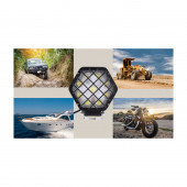 48W Altıgen Kafesli Siyah 16 LED Off Road Tekne Çalışma Lambası AA140 - 5
