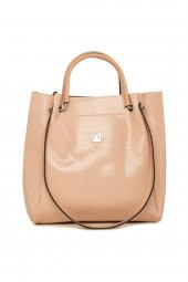 Bagmori Pudra Desenli Demir Tutmalı Büyük Çanta - 1