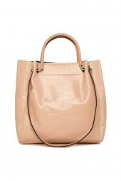 Bagmori Pudra Desenli Demir Tutmalı Büyük Çanta - 3