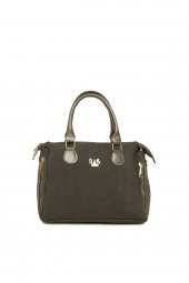 Bagmori Gri Dik Çift Fermuarlı Nubuk Çanta thumbnail 1