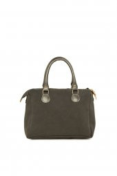 Bagmori Gri Dik Çift Fermuarlı Nubuk Çanta thumbnail 3