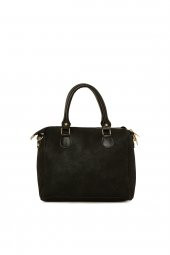 Bagmori Siyah Dik Çift Fermuarlı Nubuk Çanta thumbnail 3