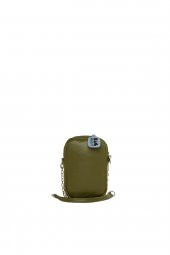 Bagmori Haki Büzgü Nakışlı Telefonluk Çantası - 3