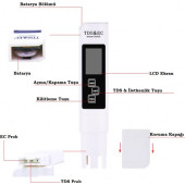 Tds & Ec Metre LCD Ekranlı LED Işıklı Taşınabilir Su Kalite Analiz Cihazı AA191 - 3