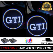 Volkswagen GTI Pilli Yapıştırmalı Kapı Altı Led Logo - 1