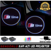 Audi Sline Araçlar İçin Pilli Yapıştırmalı Kapı Altı Led Logo - 3