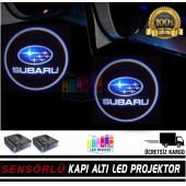 Subaru Araçlar İçin Pilli Yapıştırmalı Kapı Altı Led Logo - 3