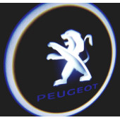 Peugeot Araçlar İçin Pilli Yapıştırmalı Kapı Altı Led Logo - 1