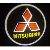 MITSUBISHI Araçlar İçin Pilli Yapıştırmalı Kapı Altı Led Logo - 1