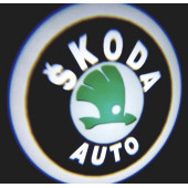 Skoda Araçlar İçin Pilli Yapıştırmalı Kapı Altı Led Logo - 3