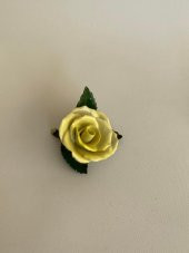 Herend 9105 Yaprak Üstü Gül Peçete Tutucu Biblo thumbnail 1