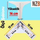 Lüks Mobilya Kanepe Sehpa TV Ünitesi Koltuk Ayağı 14 cm Beyaz Baza Ayak thumbnail 3