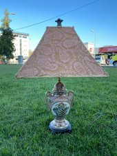 Kuş Motifli Porselen Abajur 70 cm - 1