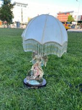 Melek Figürlü Antika Abajur 65 cm Hafif Kusurlu - 6