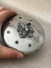 Fındık Motifli Gümüş Kaplama Delikli Kapak 12cm - 6