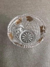 Vintage Kesme Cam Kristal Kapaklı Şekerlik thumbnail 4