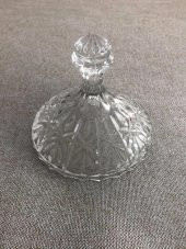 Vintage Kesme Cam Kristal Kapaklı Şekerlik thumbnail 5