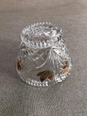 Vintage Kesme Cam Kristal Kapaklı Şekerlik thumbnail 6