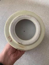 Kabartmalı İşlemeli El Boyası Vazo Kapağı 14cm - 3
