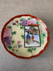 El Boyama Antika Porselen Fincan Tabağı 13,5cm - 1