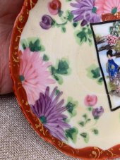 El Boyama Antika Porselen Fincan Tabağı 13,5cm - 4