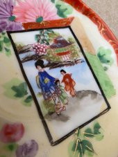 El Boyama Antika Porselen Fincan Tabağı 13,5cm - 6