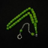 Çubuk Malzeme Püsküllü Kesme Model 9-8mm Hareli Sıkma Kehribar Tesbih thumbnail 2