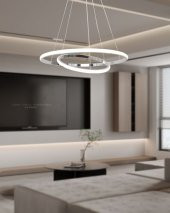 TT Aydınlatma TT300-2 KR  Halka 2 li Krom Led Avize - 3
