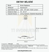 TT Aydınlatma TT300-2 KR  Halka 2 li Krom Led Avize - 5