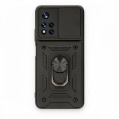 Xiaomi Redmi Note 11 Pro Plus 5G Kılıf Kamera Korumalı Sürgülü Yüzüklü Standlı Tank - 5