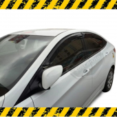 Hyundai Accent Blue 2011-2018 Uyumlu Mugen Cam Rüzgarlığı Seti Piano Black 4lü İthal thumbnail 3