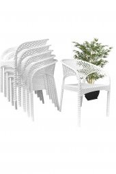 Mandella Regnum Örgü Koltuk (6 Adet) Beyaz - 3