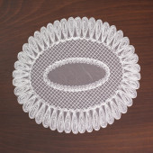 Amerikan Servis Supla ve Runner Seti 7 Parça Set Nakışlı Kırık Beyaz Masa Ve Sunum Takımı Oval Amerikan Servis - 5