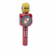 Karaoke Mikrofon Bluetoothlu Işıklı Şarjlı Süper Karaoke Red - 1