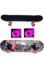 Zımparalı Ahşap Işıklı Slikon Teker Kaykay 80 CM - 1